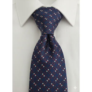 Brooks Brothers blue red white silk tie - 57"